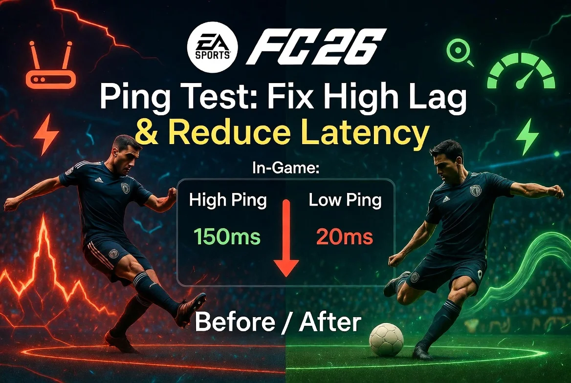 EA FC 26 (FIFA) Ping Test — Fix High Lag & Reduce Latency