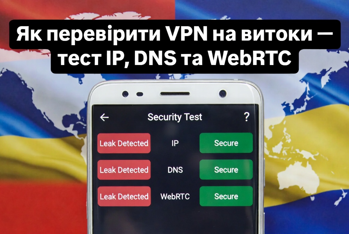 Як перевірити VPN на витоки — тест IP, DNS та WebRTC